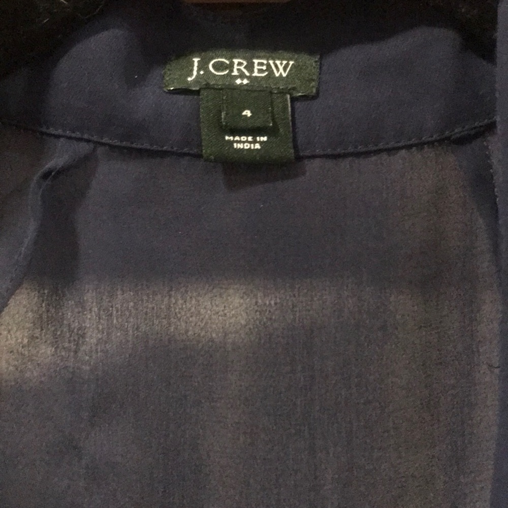 J.Crew Navy Pintuck Blouse - Picture 3 of 7